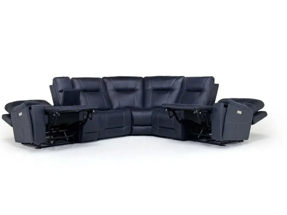Mor Furniture Kingston 6 Piece 3 Power Sectional In Canyon Ocean