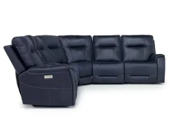 Mor Furniture Kingston 6 Piece 3 Power Sectional In Canyon Ocean