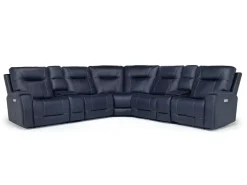 Mor Furniture Kingston 7 Piece Sectional W/ Usb In Canyon Ocean