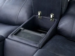 Mor Furniture Kingston 3 Power Console Loveseat In Ocean Blue