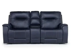 Mor Furniture Kingston 3 Power Console Loveseat In Ocean Blue