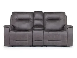 Mor Furniture Kingston 3 Power Console Loveseat In Ocean Blue
