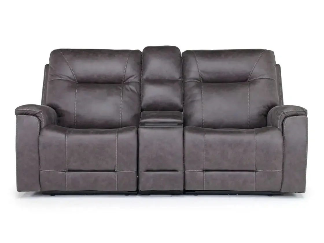 Mor Furniture Kingston 3 Power Console Loveseat In Ocean Blue