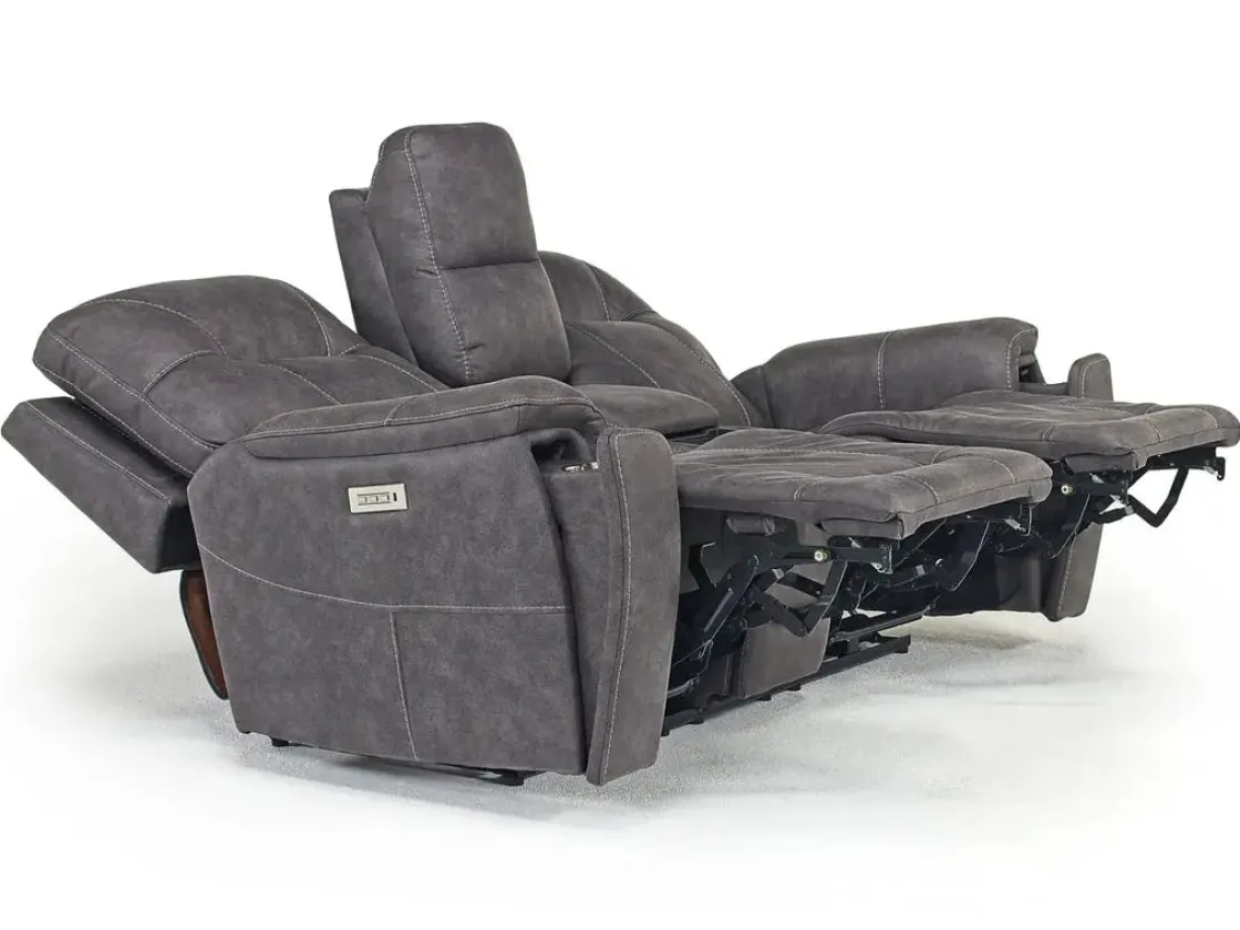 Mor Furniture Kingston 3 Power Console Loveseat In Ocean Blue