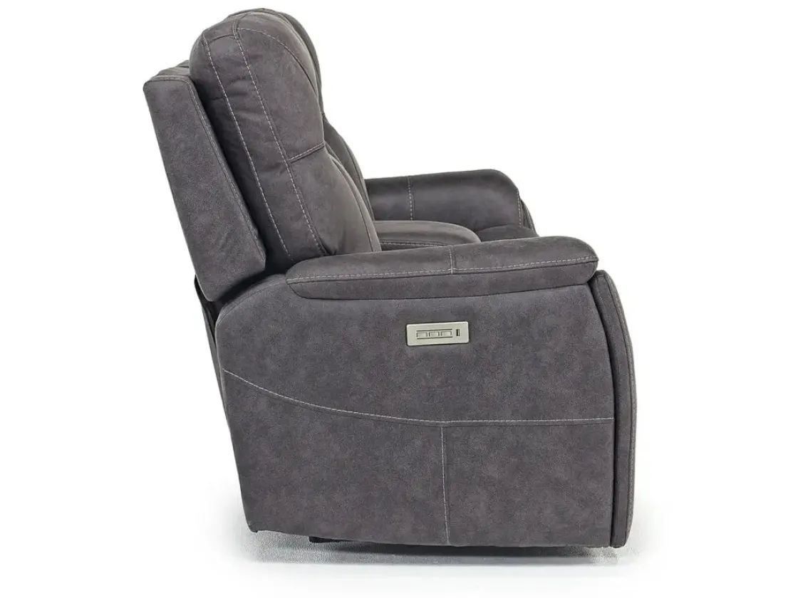 Mor Furniture Kingston 3 Power Console Loveseat In Ocean Blue