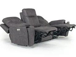 Mor Furniture Kingston 3 Power Sofa & Console Loveseat In Ocean Blue