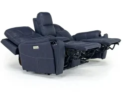 Mor Furniture Kingston 3 Power Sofa & Console Loveseat In Ocean Blue
