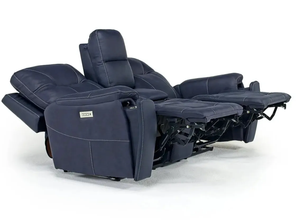 Mor Furniture Kingston 3 Power Sofa & Console Loveseat In Ocean Blue