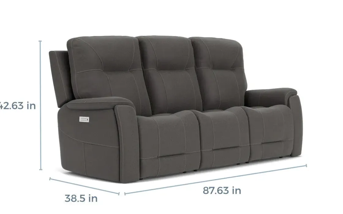 Mor Furniture Kingston 3 Power Sofa & Console Loveseat In Ocean Blue