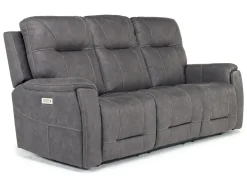 Mor Furniture Kingston 3 Power Sofa & Console Loveseat In Ocean Blue