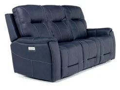 Mor Furniture Kingston 3 Power Sofa & Console Loveseat In Ocean Blue
