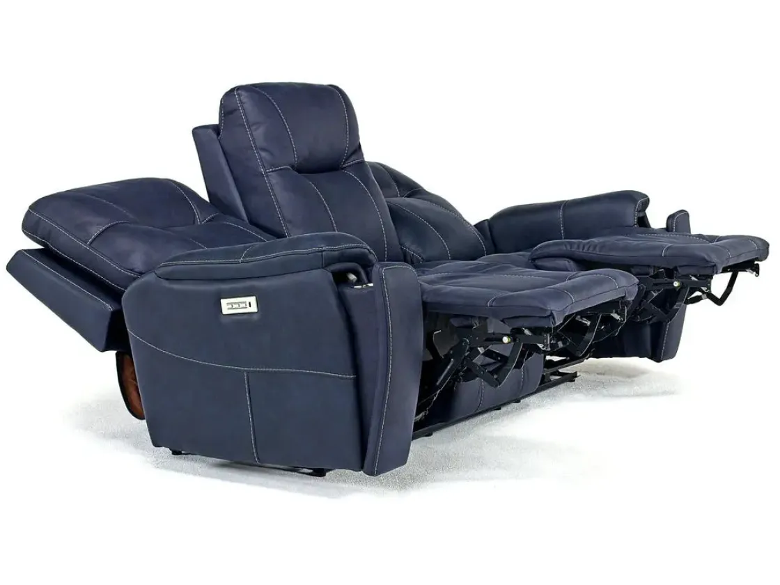 Mor Furniture Kingston 3 Power Sofa & Console Loveseat In Ocean Blue