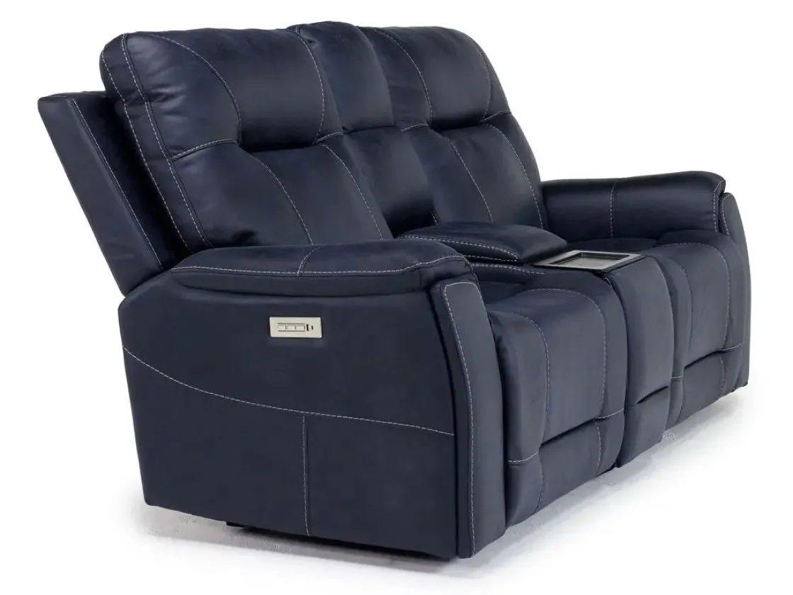 Mor Furniture Kingston 3 Power Theater Console Loveseat W/ Immersive Sound In Canyon Ocean