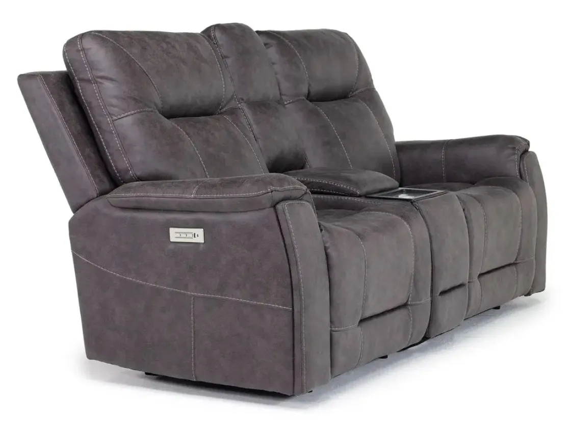Mor Furniture Kingston 3 Power Theater Console Loveseat W/ Immersive Sound In Canyon Ocean