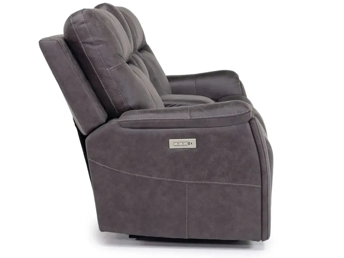 Mor Furniture Kingston 3 Power Theater Console Loveseat W/ Immersive Sound In Canyon Ocean