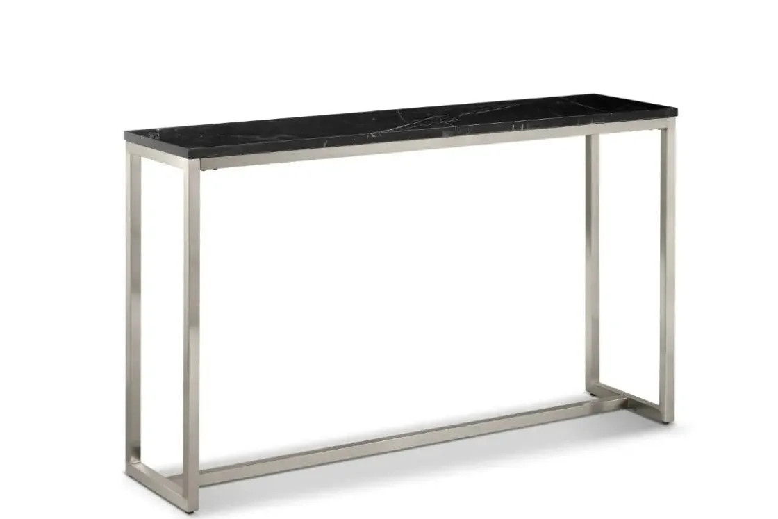 Mor Furniture Kira Sofa Table In Black/Brushed Nickel