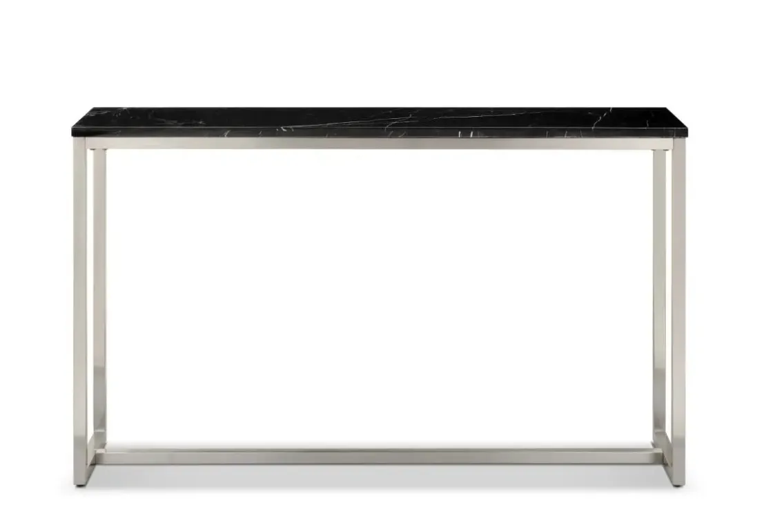 Mor Furniture Kira Sofa Table In Black/Brushed Nickel