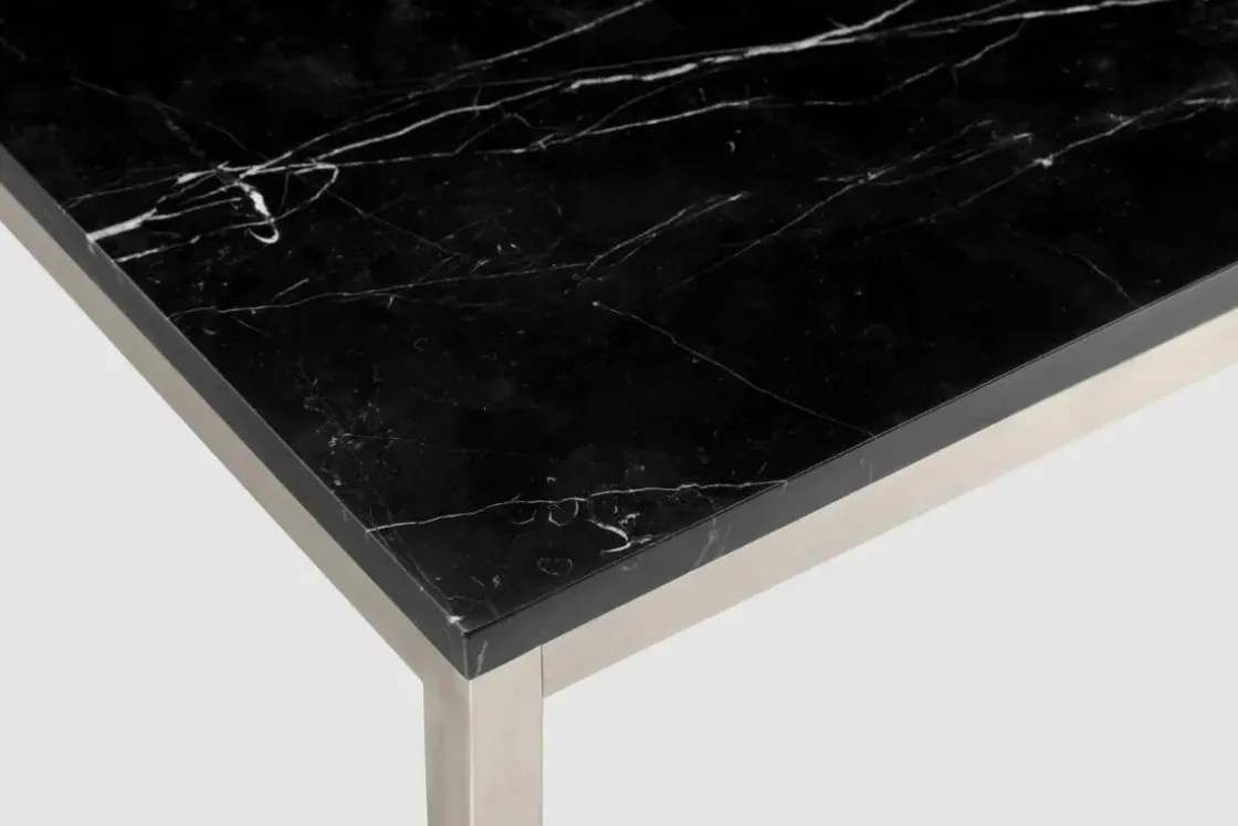 Mor Furniture Kira Sofa Table In Black/Brushed Nickel