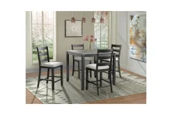 Mor Furniture Kona Square Counter Height Dining Table & 4 Stools In Gray