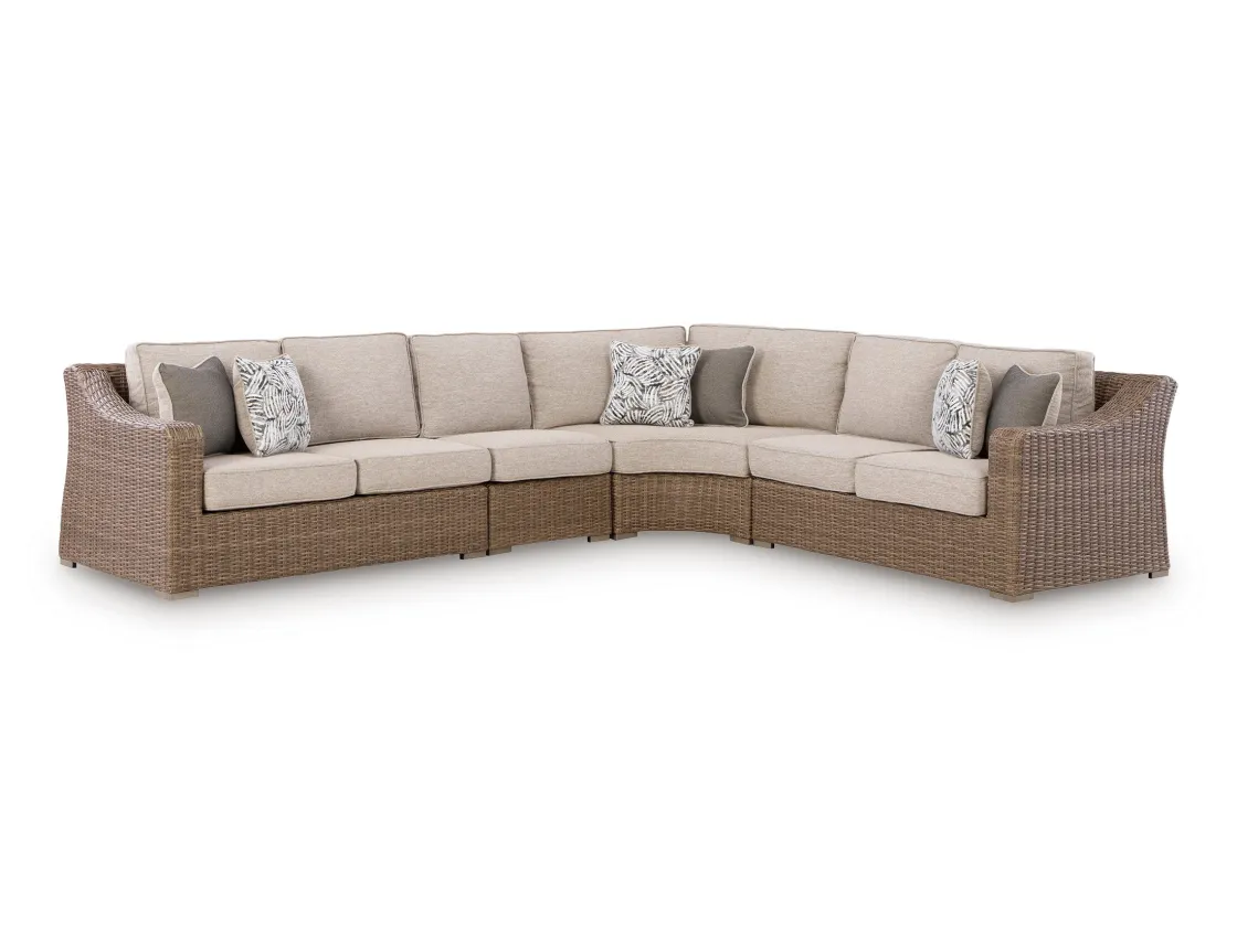 Mor Furniture Laguna Heights Outdoor 4 Piece Sectional In Beige