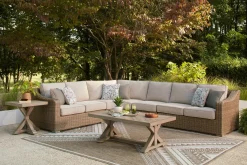 Mor Furniture Laguna Heights Outdoor 4 Piece Sectional In Beige