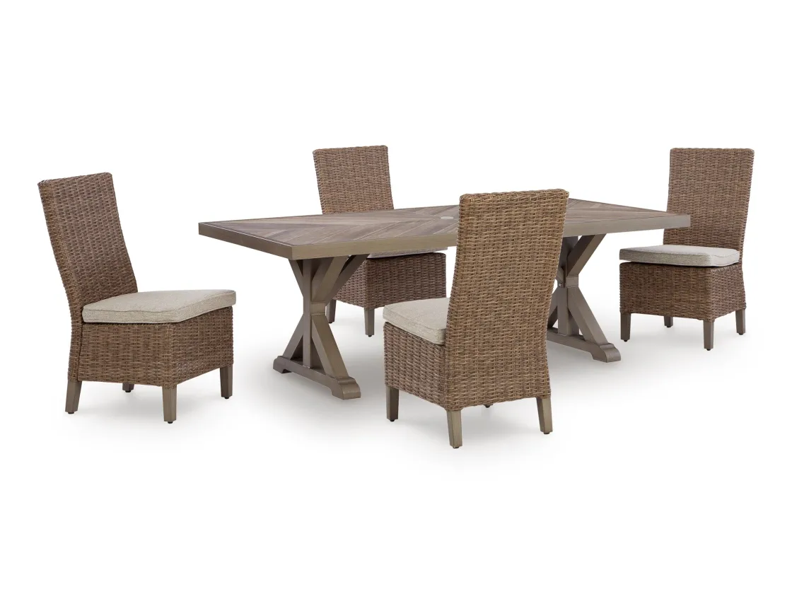 Mor Furniture Laguna Heights Outdoor Dining Table & 4 Chairs In Beige