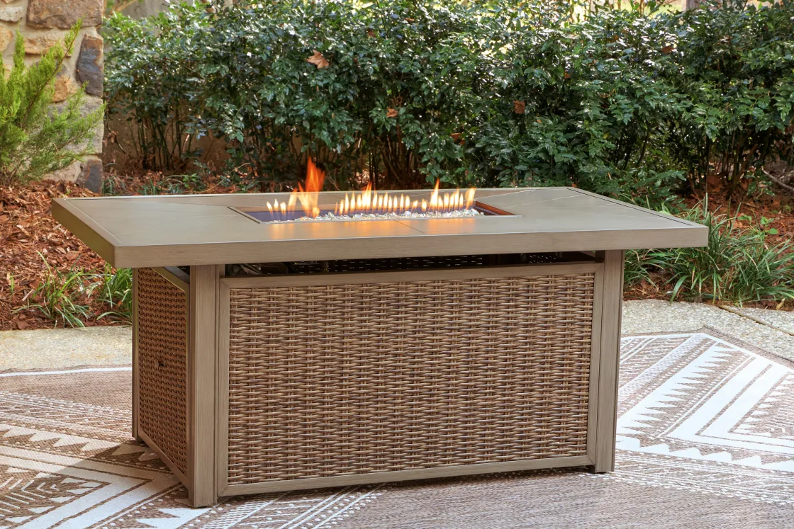 Mor Furniture Laguna Heights Outdoor Firepit In Beige