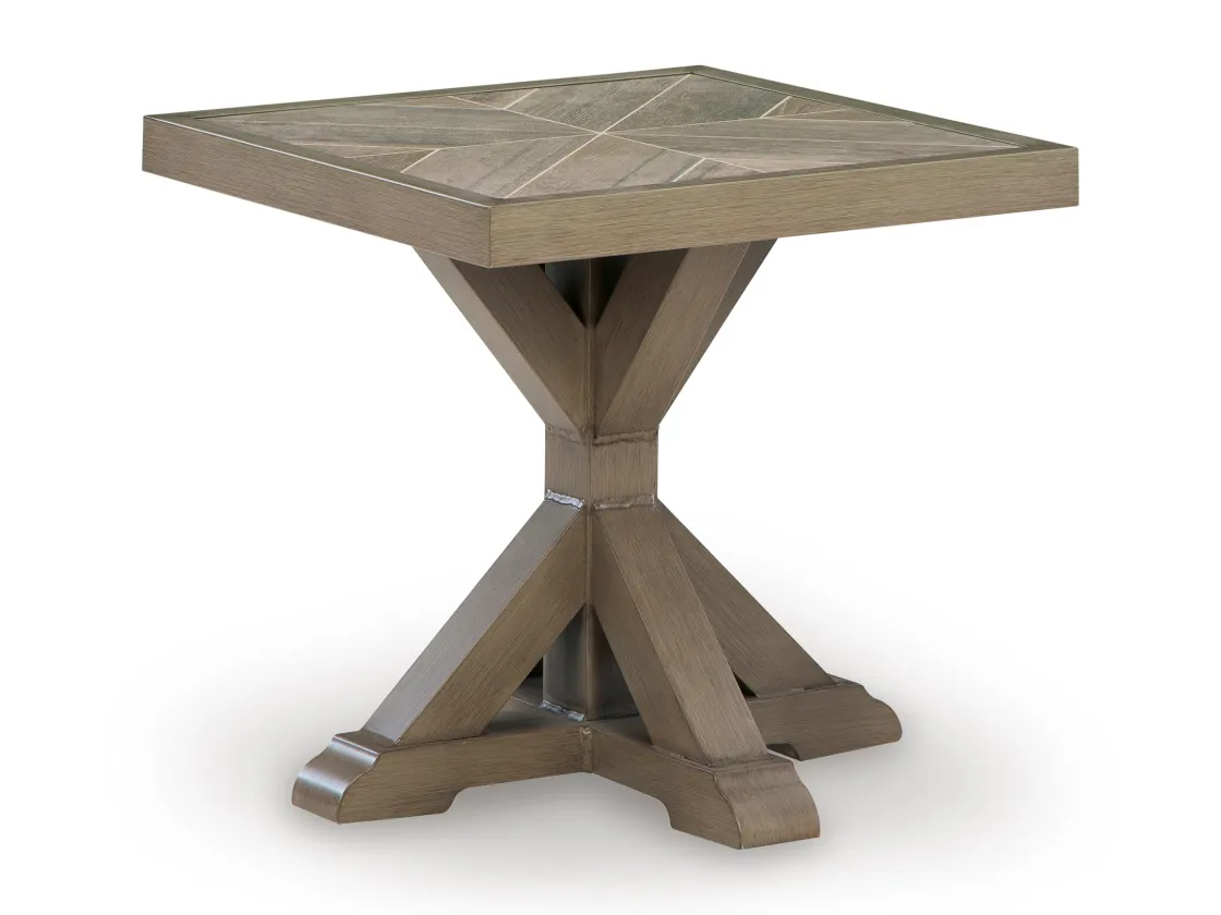 Mor Furniture Laguna Heights Outdoor Round End Table In Beige