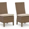 Mor Furniture Laguna Heights Outdoor Side Chair In Beige, Set Of 2
