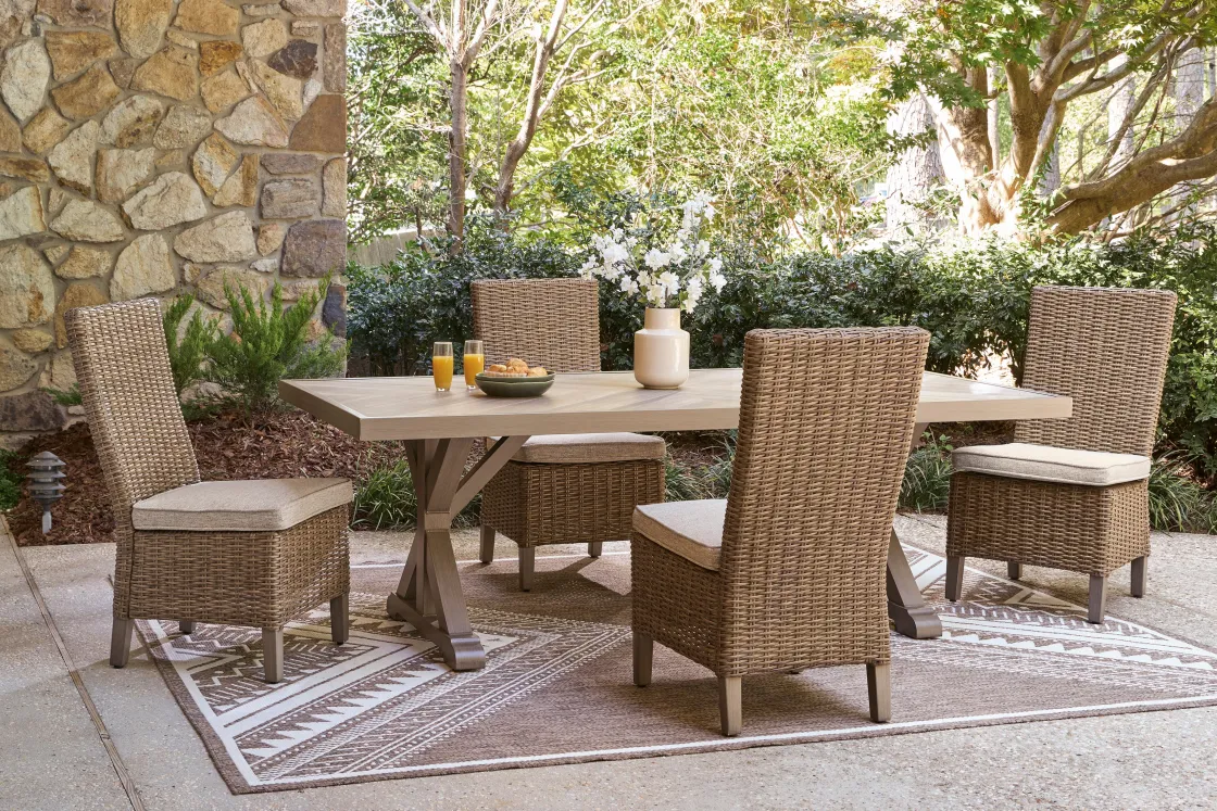 Mor Furniture Laguna Heights Outdoor Side Chair In Beige, Set Of 2