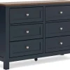 Mor Furniture Landocken Dresser In Brown/Blue