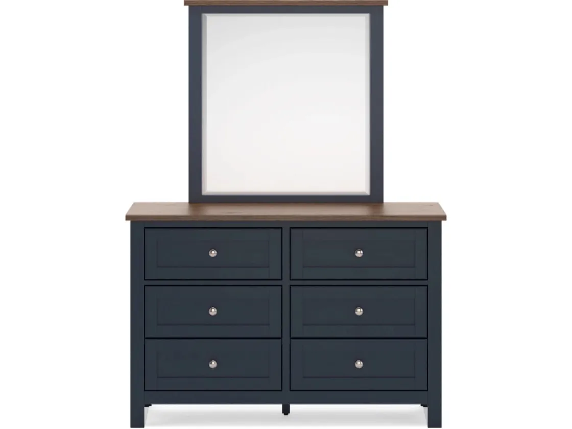 Mor Furniture Landocken Mirror In Brown/Blue