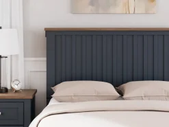 Mor Furniture Landocken Panel Bed In Brown/Blue, Twin