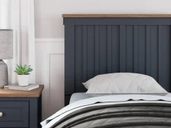 Mor Furniture Landocken Panel Bed In Brown/Blue, Twin