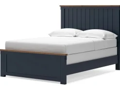 Mor Furniture Landocken Panel Bed In Brown/Blue, Twin
