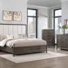 Mor Furniture Landon Upholstered Panel Bed W/ Storage, Dresser, Mirror & Nightstand In Walnut, Queen