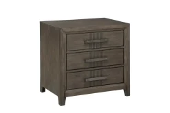 Mor Furniture Landon Upholstered Panel Bed W/ Storage, Dresser, Mirror & Nightstand In Walnut, Queen