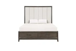 Mor Furniture Landon Upholstered Panel Bed In Walnut, Queen