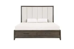Mor Furniture Landon Upholstered Panel Bed In Walnut, Queen