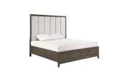 Mor Furniture Landon Upholstered Panel Bed In Walnut, Queen