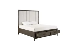 Mor Furniture Landon Upholstered Panel Bed In Walnut, Queen