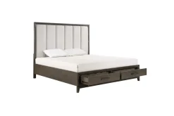 Mor Furniture Landon Upholstered Panel Bed In Walnut, Queen