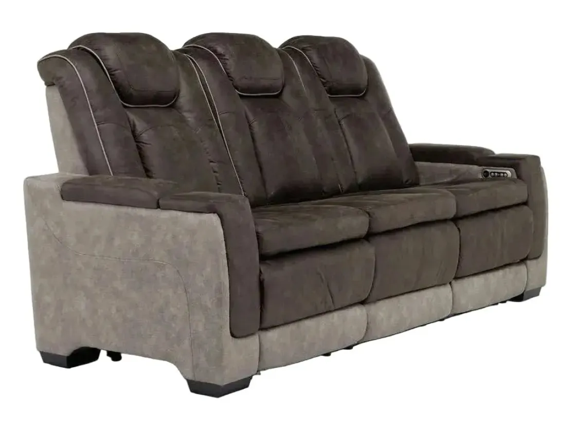 Mor Furniture Lantana 2 Power Sofa In Rocky Gray/Brown