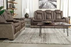 Mor Furniture Lantana 2 Power Sofa In Rocky Gray/Brown