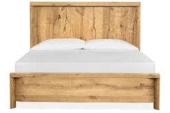 Mor Furniture Laramie Panel Bed, Dresser, Mirror & 2 Drawer Nightstand In Honey Wheat, Queen