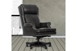 Mor Furniture Leather Office Desk Chair In Alabaster