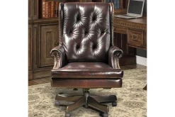 Mor Furniture Leather Office Desk Chair In Alabaster