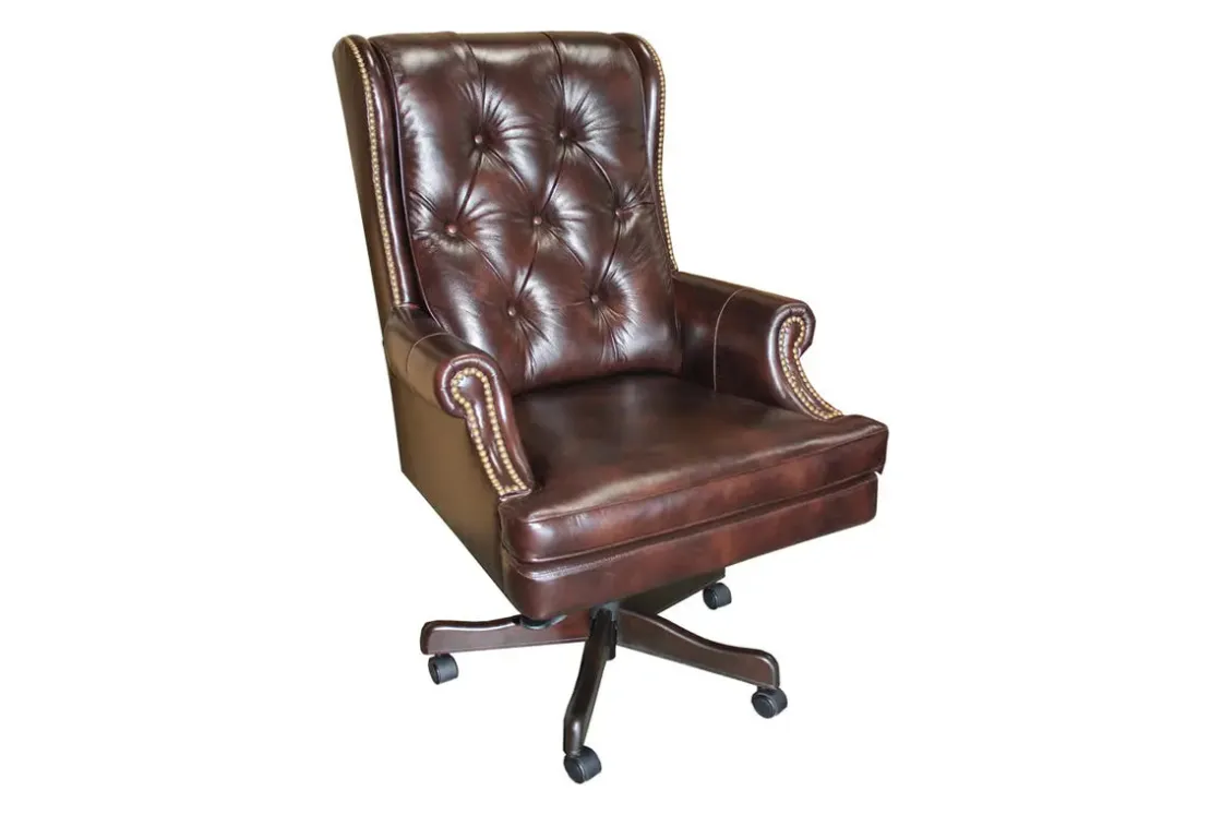 Mor Furniture Leather Office Desk Chair In Alabaster