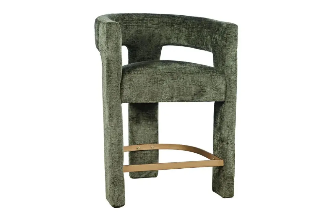 Mor Furniture Leslie Upholstered Counter Height Stool In Rust