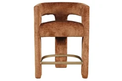 Mor Furniture Leslie Upholstered Counter Height Stool In Rust